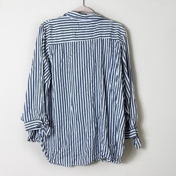 J.Crew Collared Tie-Sleeve Popover Stripe Shirt Tunic sz XL - Picture 3 of 10